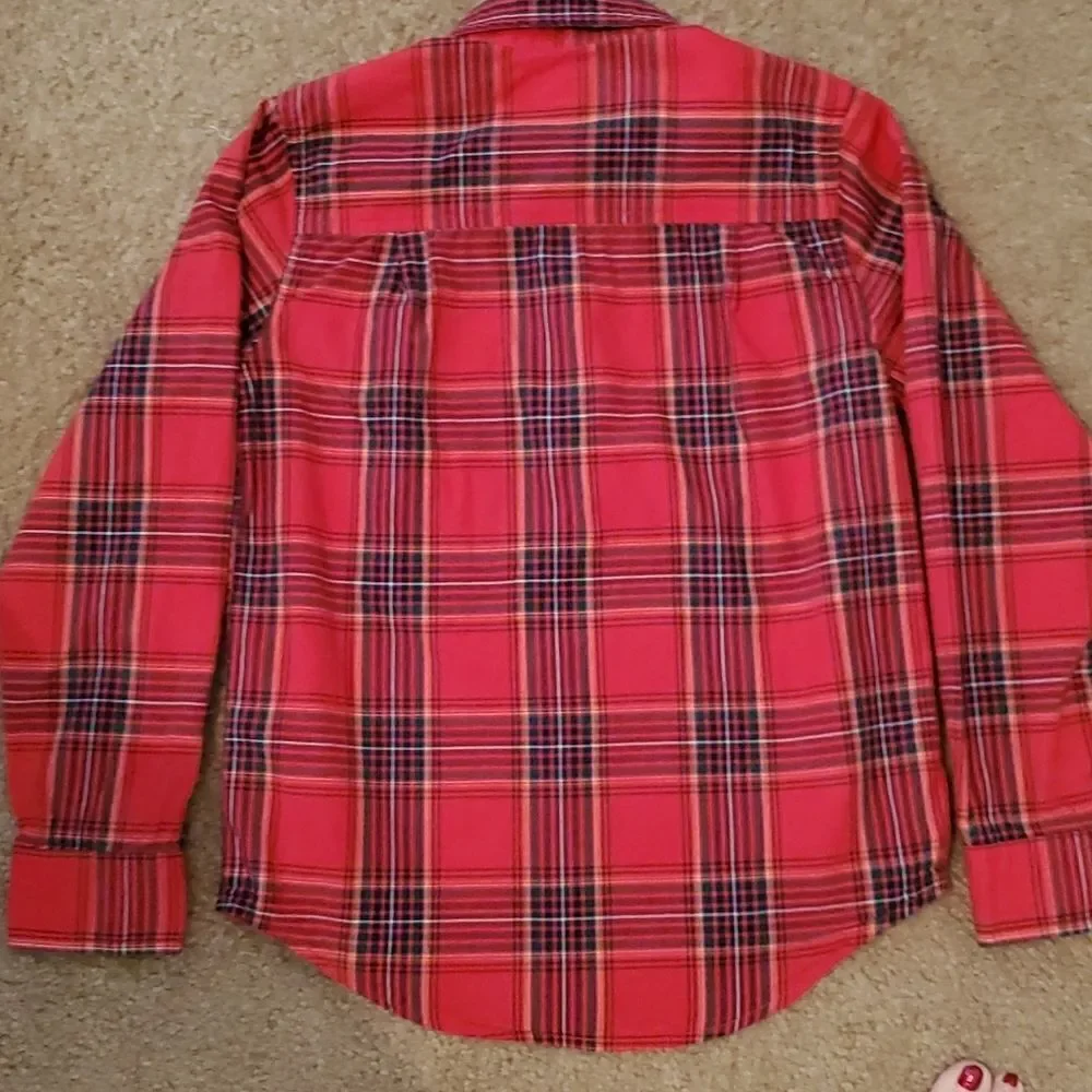 The Children's Place Boy's Long Sleeve Plaid Button Down Size 7/8